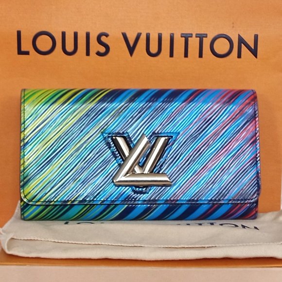 STUNNING & Giftable Ltd Ed LV Tropical Epi Twist Sarah Wallet Jewel Tones - Picture 1 of 15